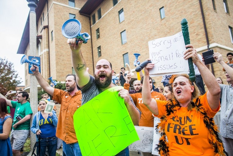 Protesters call for University of Texas to be gun-free