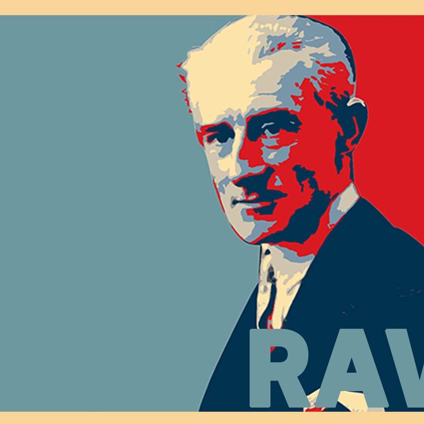 Composer Maurice Ravel in the style of the iconic Obama 'Hope' poster.