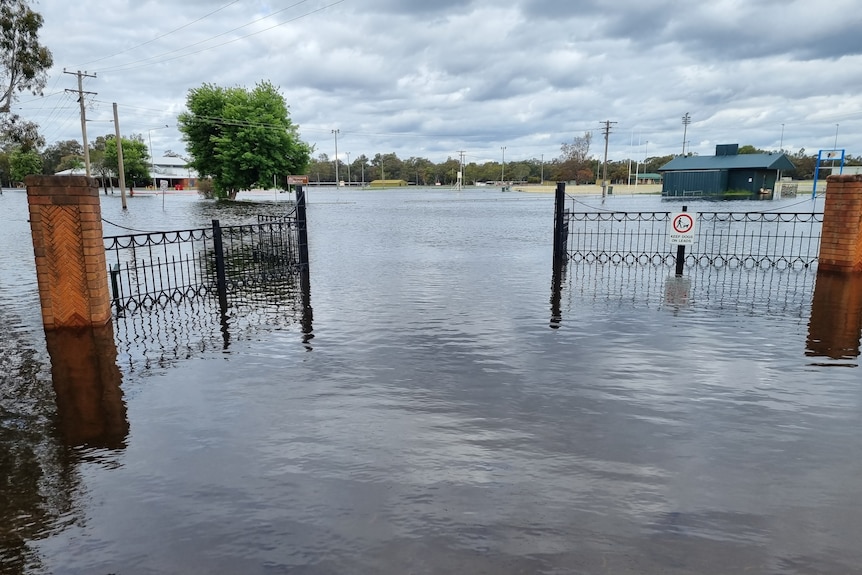 A flooded school gate 
