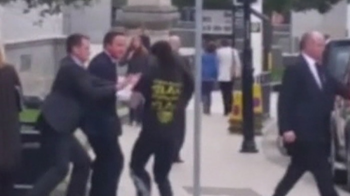 David Cameron confronted by jogger