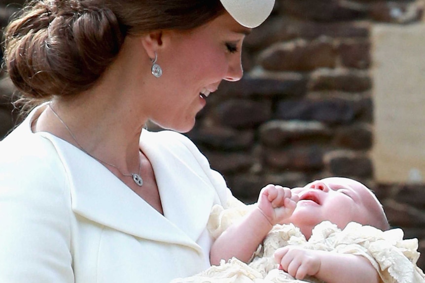 Duchess of Cambridge carries her daughter  Princess Charlotte
