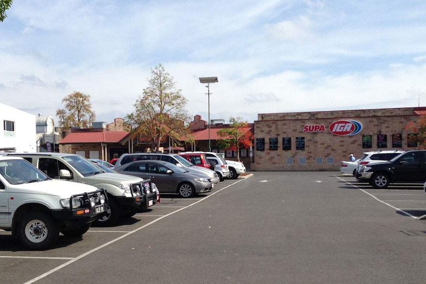 Laidley supermarket car park where a  woman and her two daughters were carjacked