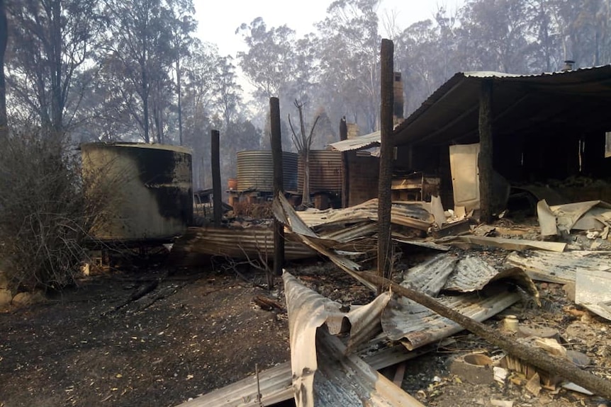 Remnants of a property destroyed by fire