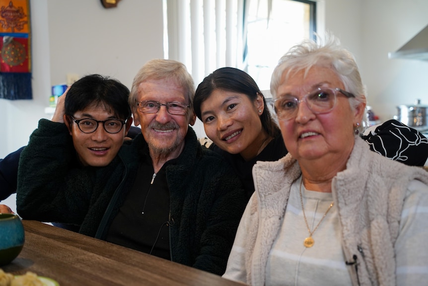 Sonam Lhamo, her husband Ven Drakpa Gyaltsen and friends Doug Wilson and Diane Costello
