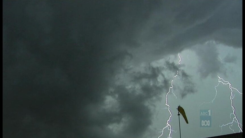 Power supplies have been cut on the southern end of the Gold Coast by this afternoon's storms.