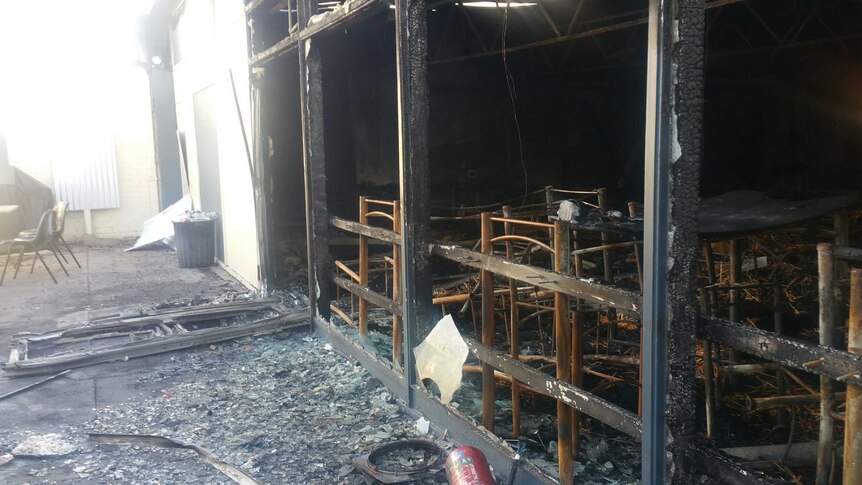 The inside of the Premier Hotel in Albany which was gutted by fire overnight.