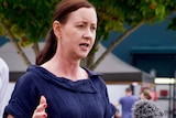 Queensland Health Minister Yvette D'Ath speaks at a media conference.