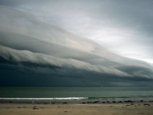 A roll cloud over the ocean