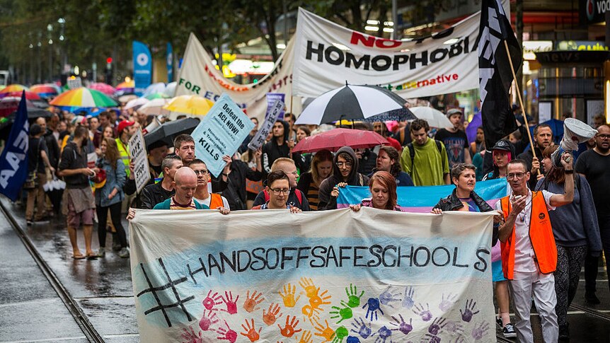 A rally in support of Safe Schools, Melbourne