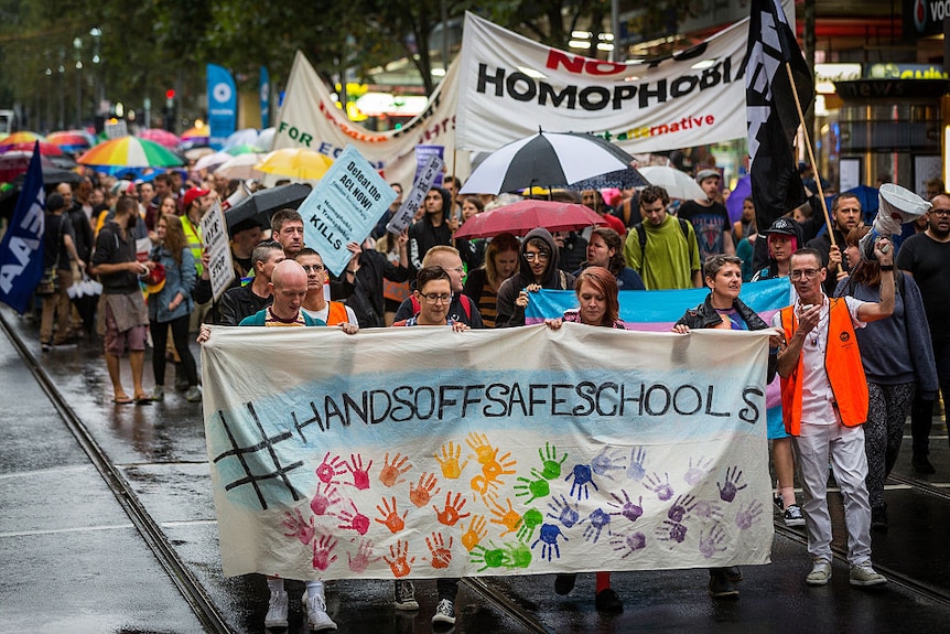 A rally in support of Safe Schools, Melbourne