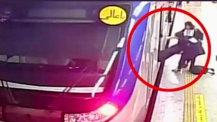 CCTV footage shows a girl being pulled unconscious from the metro train.