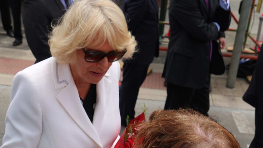 Camilla, The Duchess of Cornwall, arrives at Tanunda, along with Prince Charles, as the couple tour the Barossa Valley