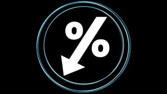 A percentage sign with a down arrow in middle