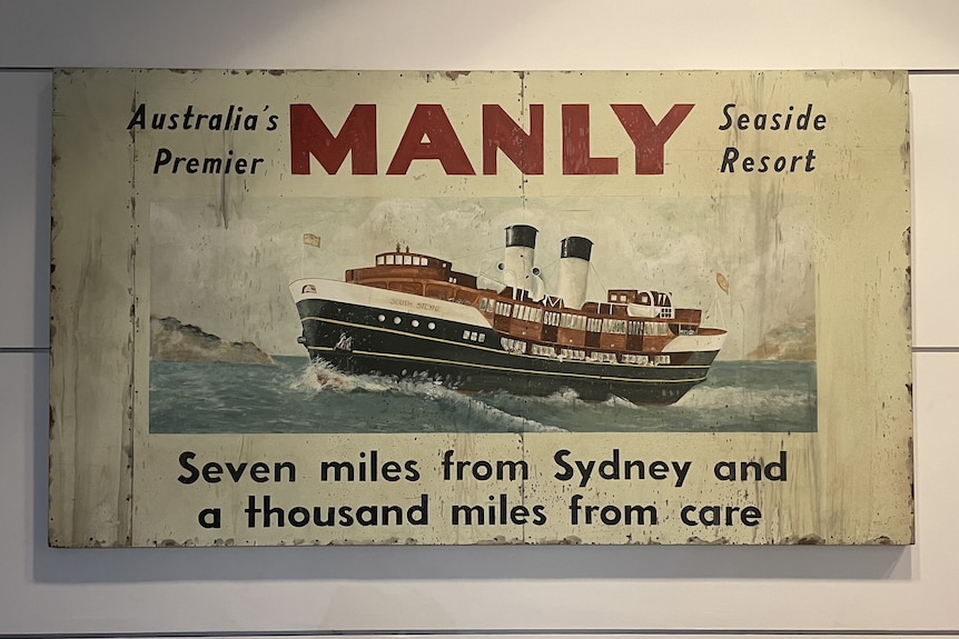 Big art poster featuring a steam ship.
