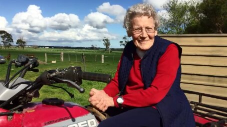 Maisie in her garden.