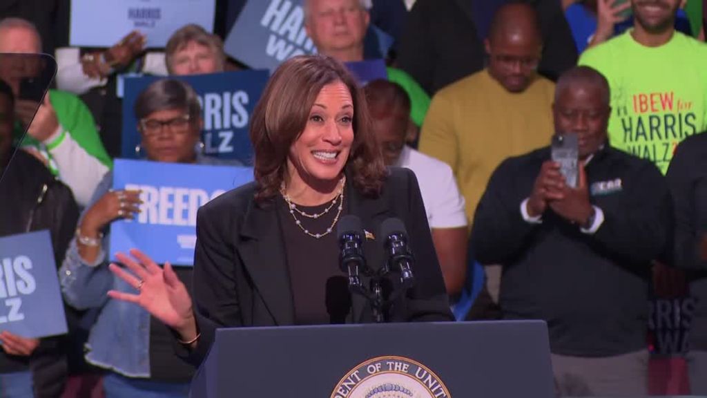 Kamala Harris tells crowd of supporters second Trump term would be "a ...