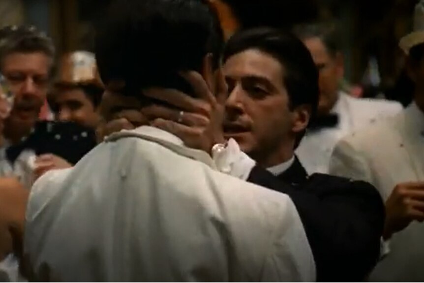 A still from the 1974 film The Godfather. 