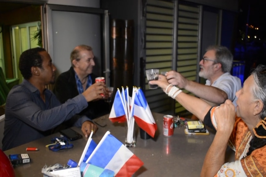 Loyalist celebrating in Noumea.