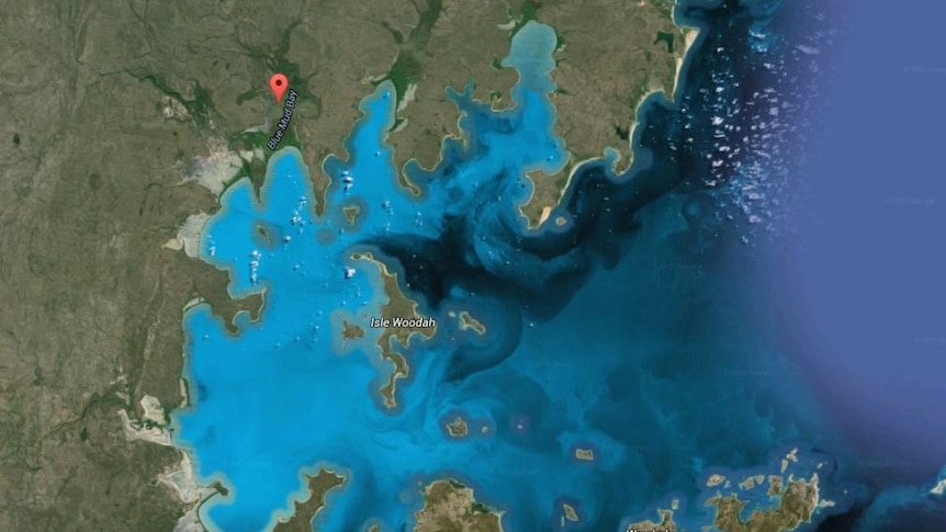 a satellite image of the coast of east Arnhem Land