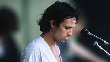 Jeff Buckley plays his guitar during a performance in 1994.