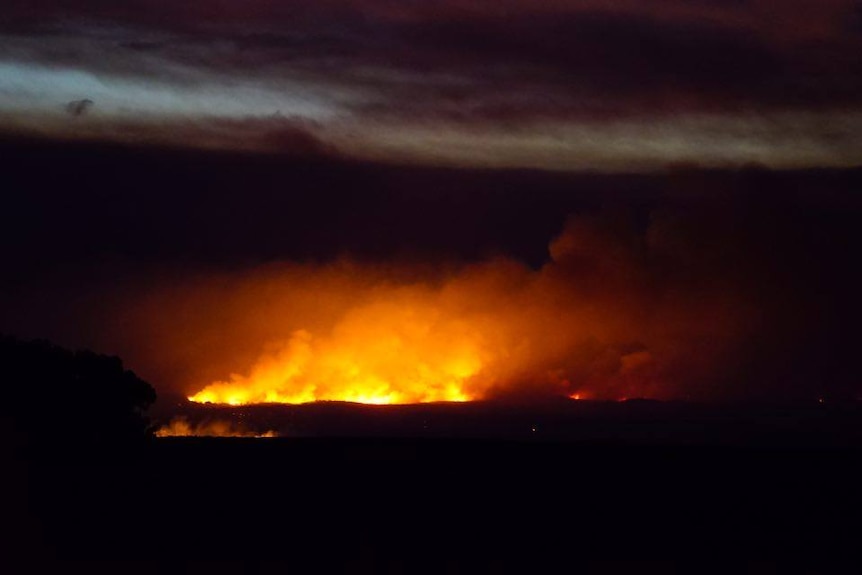 Smoke from the Dalyup Fire, one of three burning around Esperance.