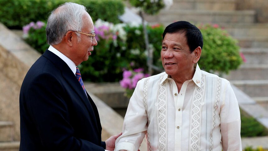 Philippines President Rodrigo Duterte and Malaysia's Prime Minister Najib Razak