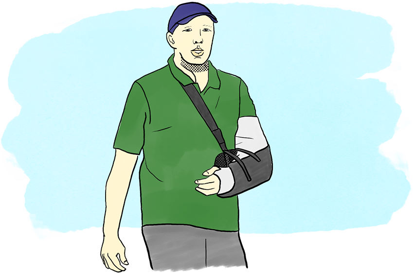 Illustration of Peter Dutton in sling