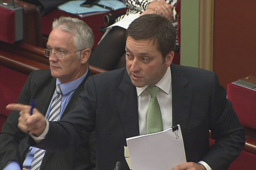 Victorian Planning Minister Matthew Guy in the State Parliament on 27 March 2014.