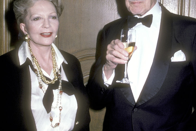 Photograph of Vincent and Coral Browne aged in their sixties looking dapper in black tie. 