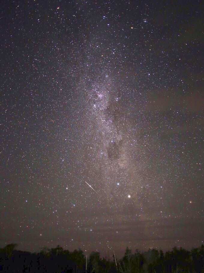 Geminids meteor shower over Swan Lake in the Shoalhaven