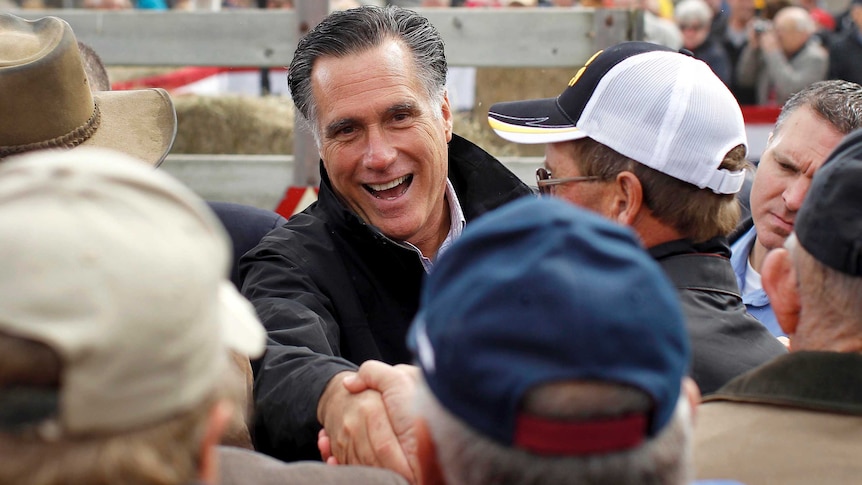 Mitt Romney on the campaign trail in Iowa.