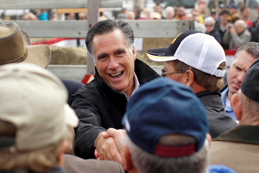 Mitt Romney on the campaign trail in Iowa.