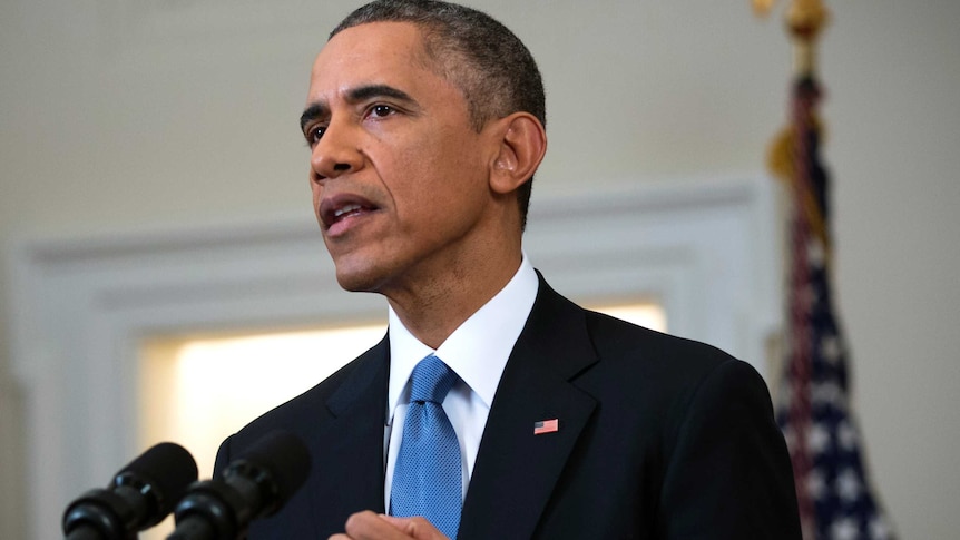 US president Barack Obama announces a shift in policy toward Cuba in Washington, December 17, 2014