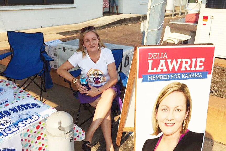 Delia Lawrie campaigning in her electorate of Karama.