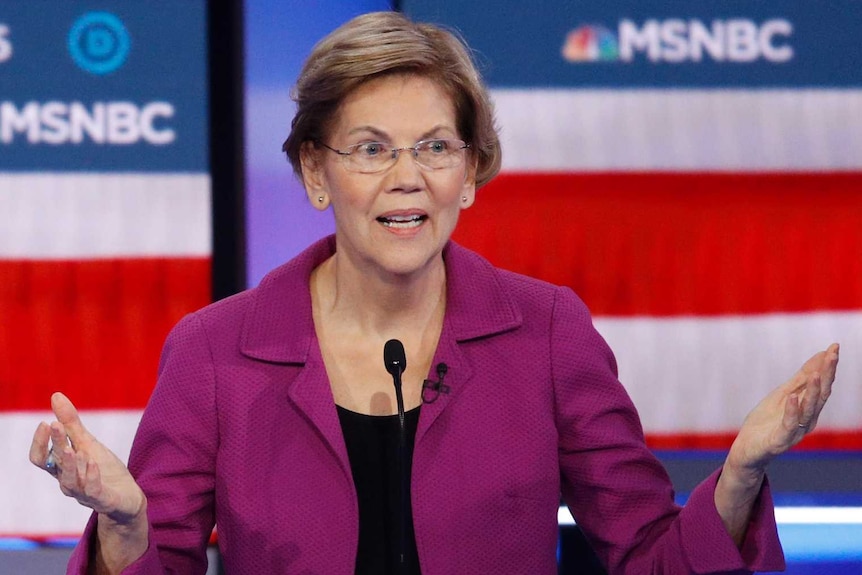 Democratic presidential candidates Sen. Elizabeth Warren and former New York City Mayor Mike Bloomberg