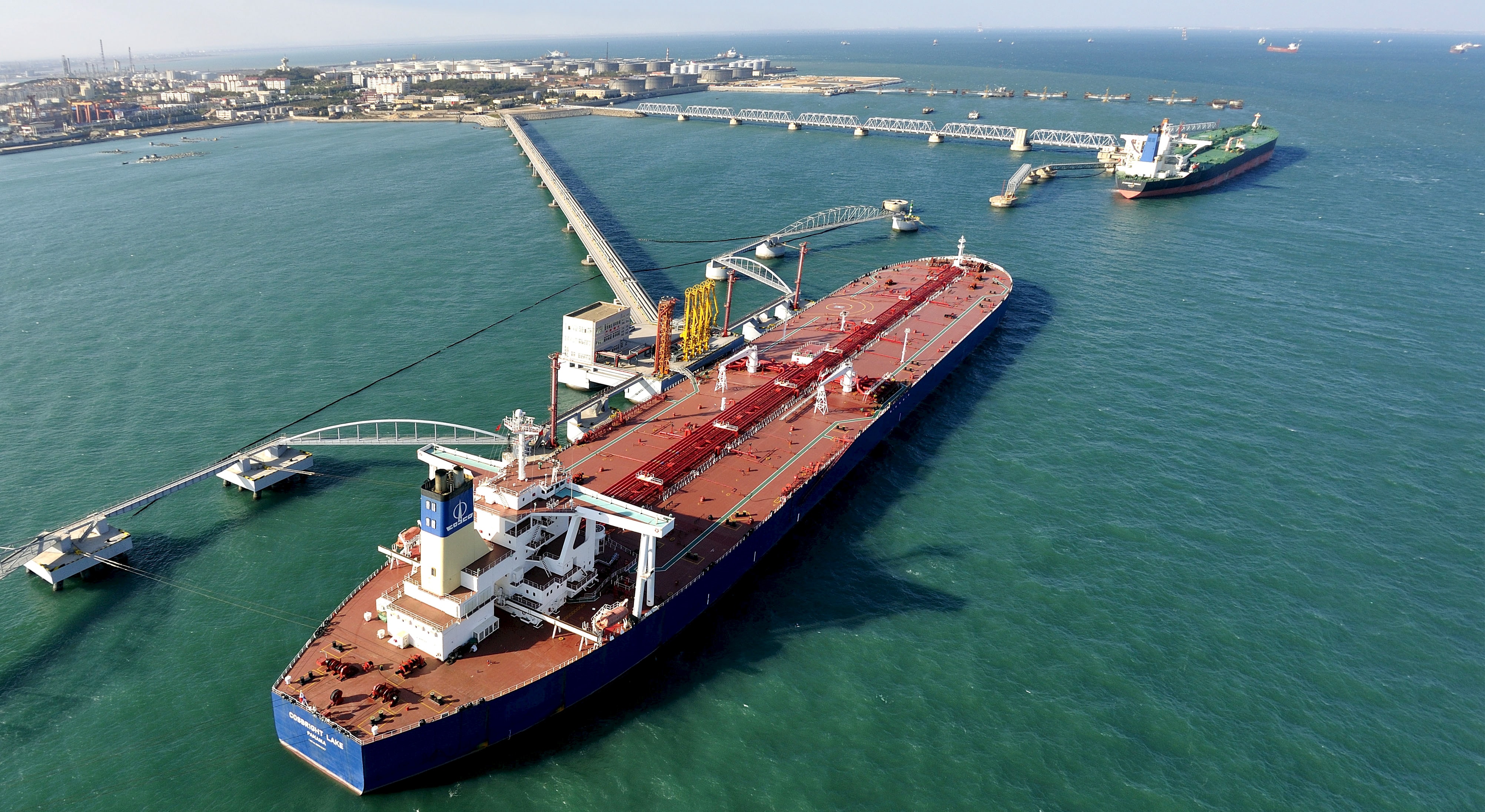 A general view of a crude oil importing port.