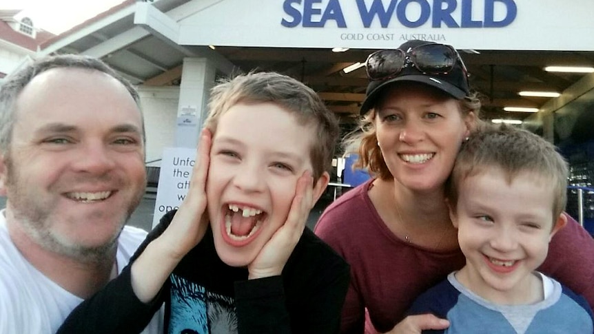 FAmily outside Seaworld.