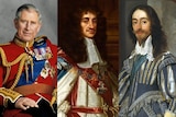 Royal portraits of the three King Charleses side by side.