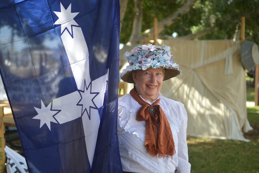 Jaclyn Hine from Brisbane Descendent of Edward Hartnett Murphy dressed for re-enactment.