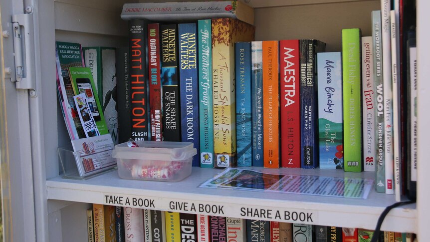 Books in a street library.