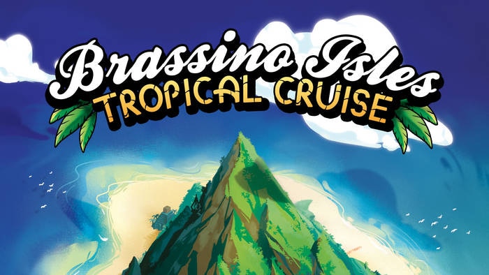 Cover art for Brassino Isles Tropical Cruise featuring a cartoon image of a tropical island.