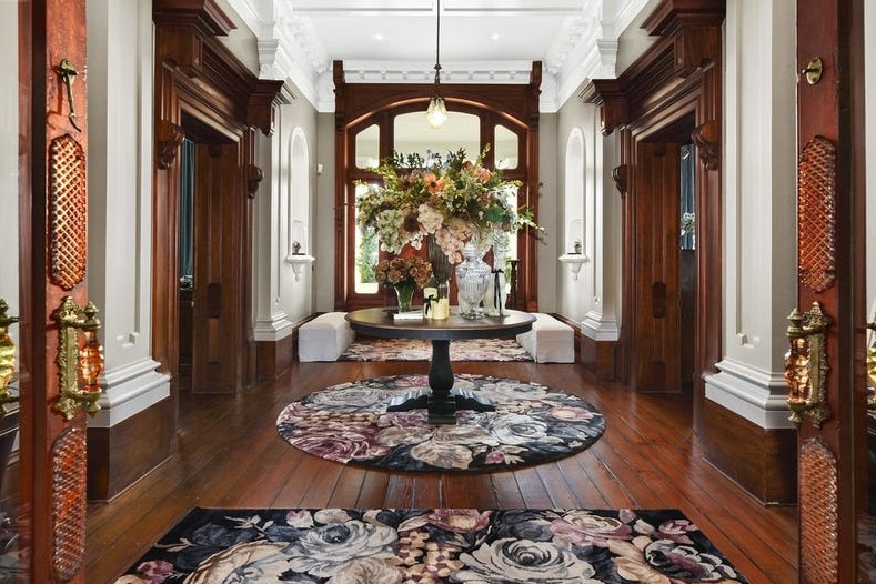 Hallway at a rural estate.