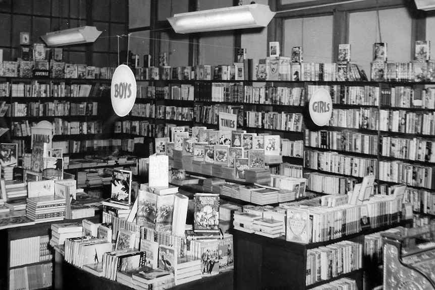 Fullers Bookshop interior, undated photo.