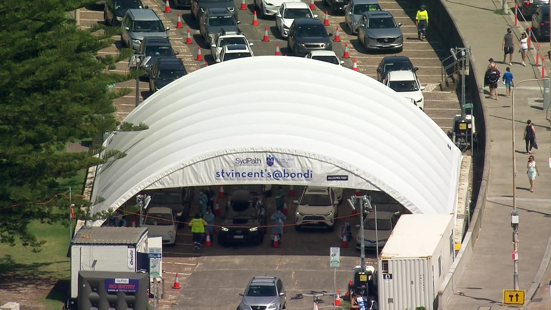 a drive through testing clinic