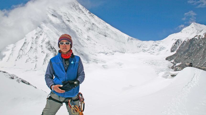 Adelaide's Katie Sarah during a climb on Mount Everest