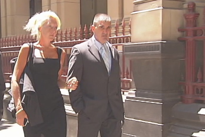 Pasquale Barbaro with his lawyers, Con Heliotis and Nicola Gobbo, outside the Victorian Supreme Court.