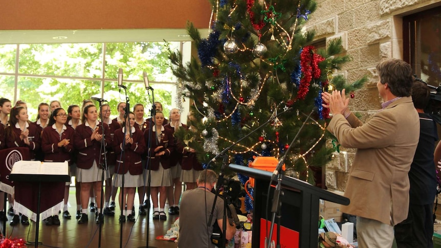 The ABC Giving Tree in Hobart just after the official launch.