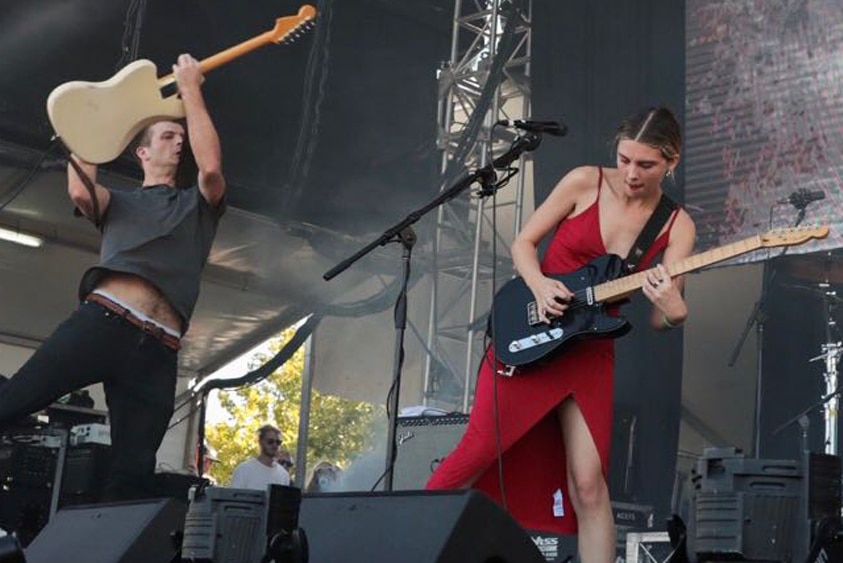 Joff Oddie and Ellie Rowsell from Wolf Alice performing live at Laneway Festival 2018
