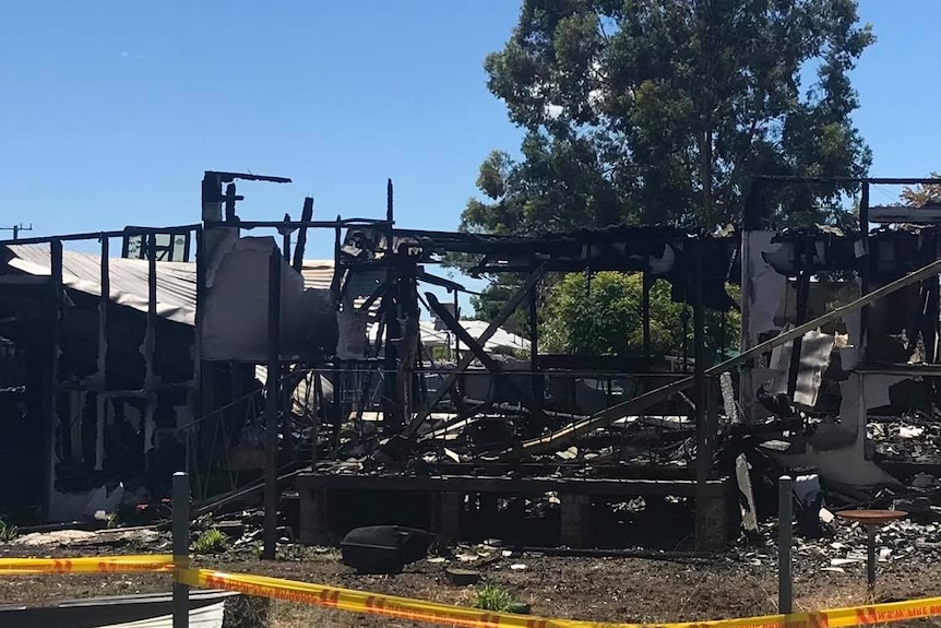 A file photo of a burnt out home in Moree.