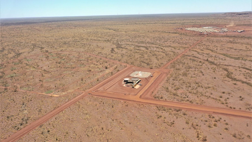 Aerial view of planned site for Rio Tinto's new solar plant in the Pilbara